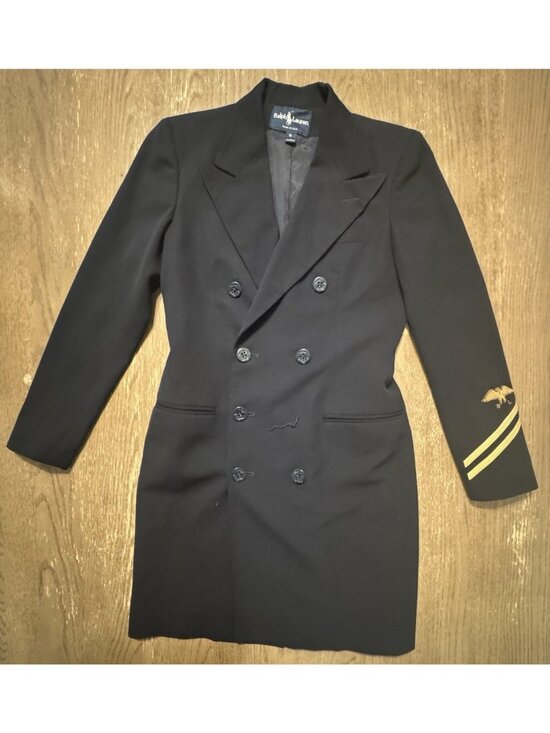 Ralph Lauren Jackets & Blazers - VTG Ralph Lauren Sz 6 Navy Wool Double Breasted Admiral Embroidered Jacket USA